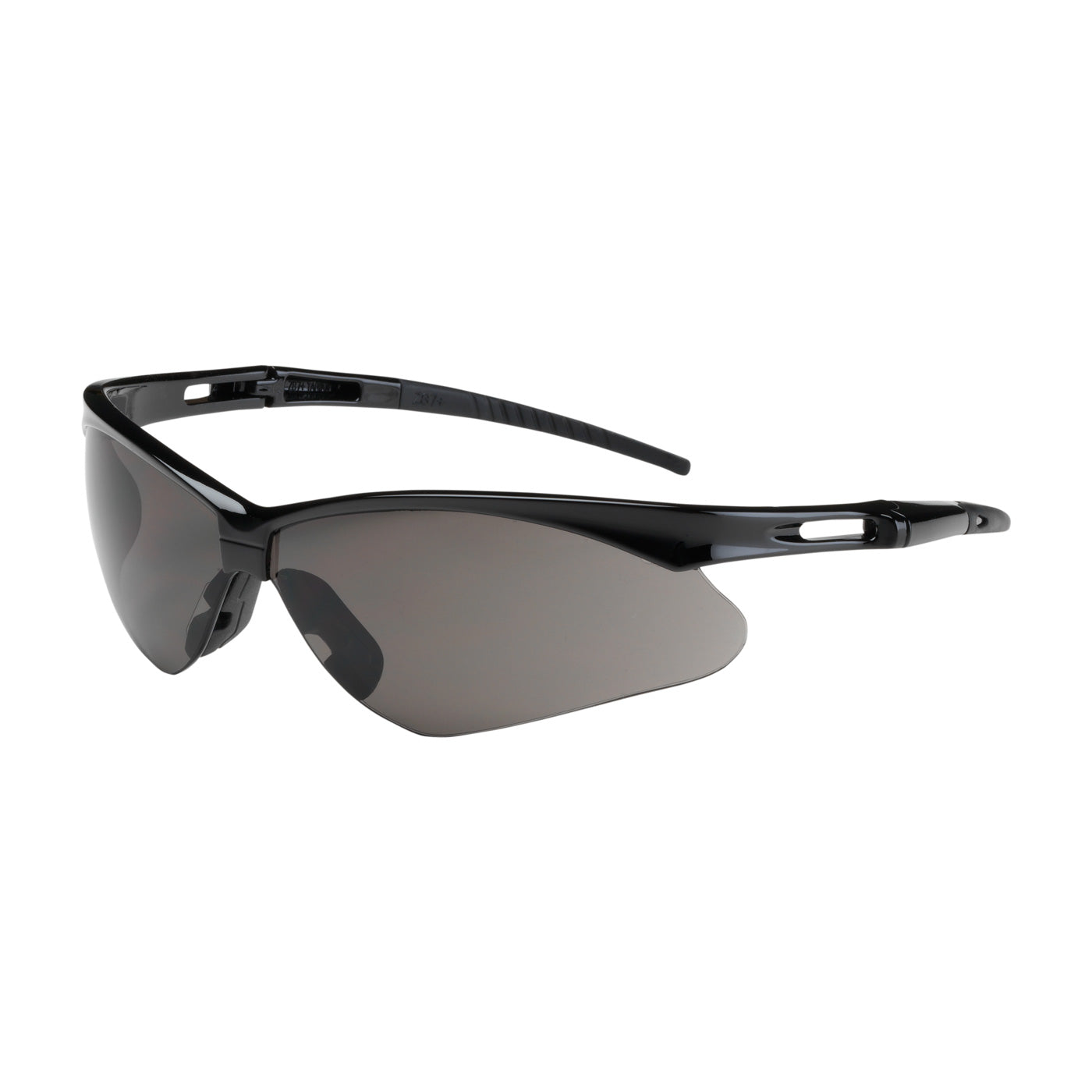 Semi-Rimless Safety Glasses with Black Frame, Gray Lens and Anti-Scratch Coating