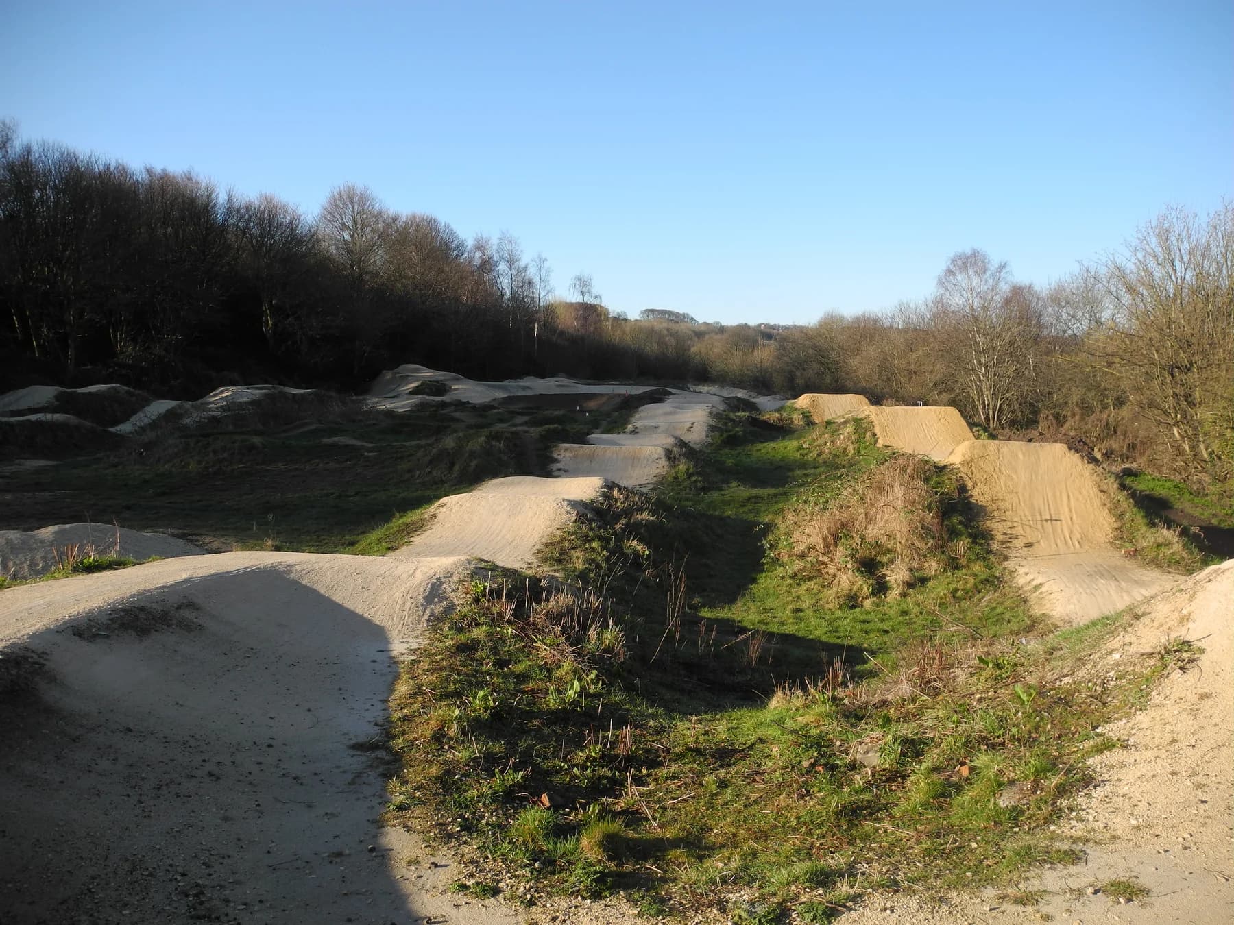 Real dirt jumps and rollers at Bolehills BMX track in Sheffield