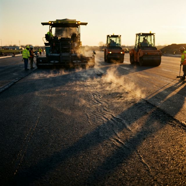 Freshly laid asphalt road in San Antonio