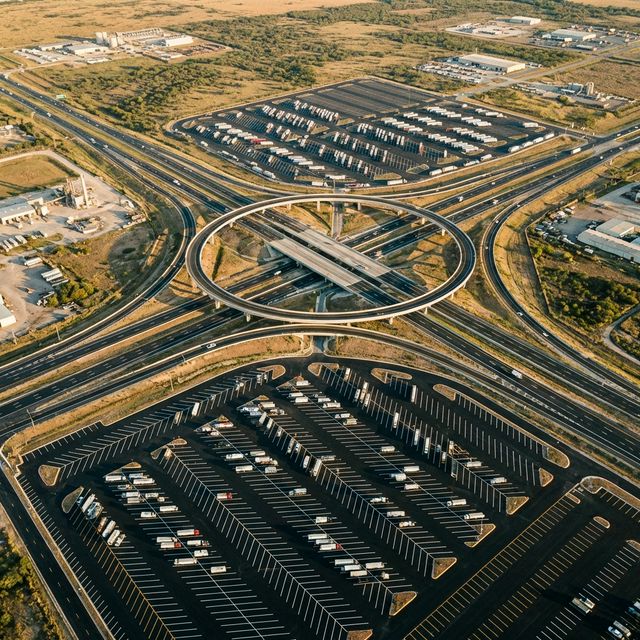 Aerial view of San Antonio infrastructure