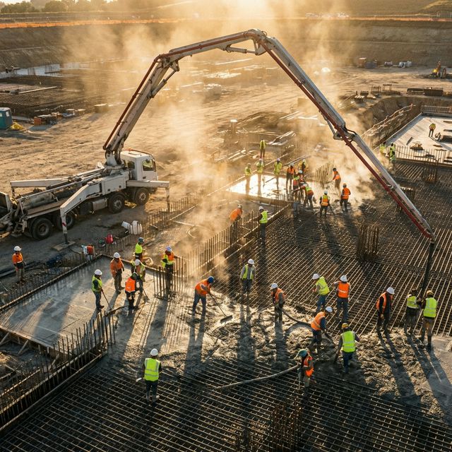 Heavy industrial concrete pouring and flatwork in San Antonio